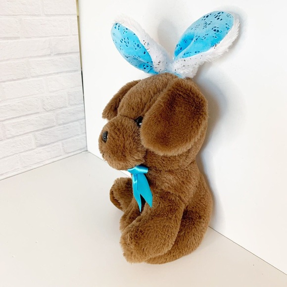 Hug Me Brown Puppy Dog Plush In Bunny Ears Walgreens Sitting Soft Stuffed Animal - Picture 6 of 7